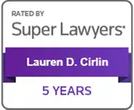 Super Lawyers 5-Years award badge for Lauren D. Cirlin, attorney at Viola Law Firm P.C. | San Mateo attorney | San Mateo law firm