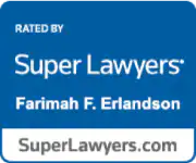 Super Lawyers award badge for Farimah F. Erlandson, attorney at Viola Law Firm P.C. | San Mateo attorney | San Mateo law firm