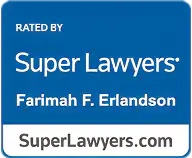 Super Lawyers award badge for Farimah F. Erlandson, attorney at Viola Law Firm P.C. | San Mateo attorney | San Mateo law firm