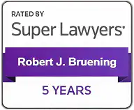 Super Lawyers 5-Year award badge for Robert J. Bruening, attorney at Viola Law Firm P.C. | San Mateo attorney | San Mateo law firm