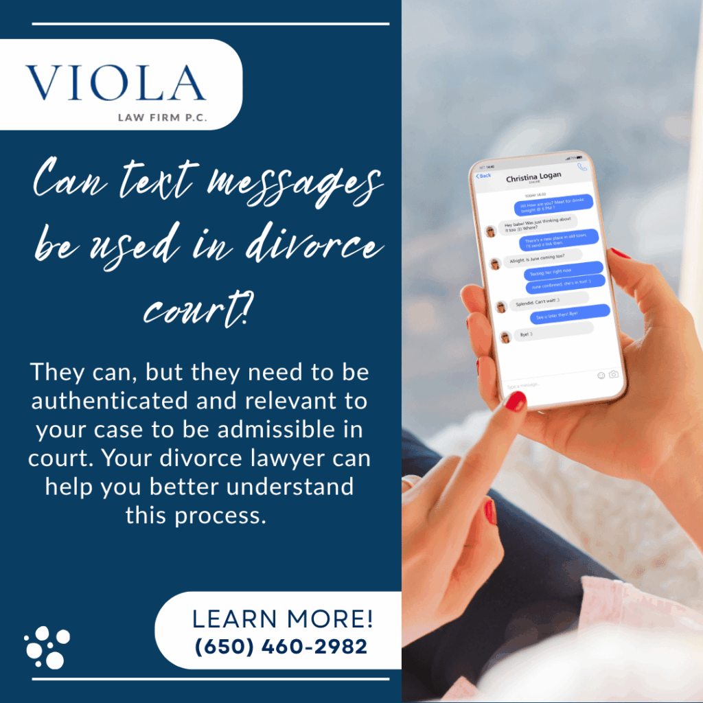 can text messages be used in divorce court